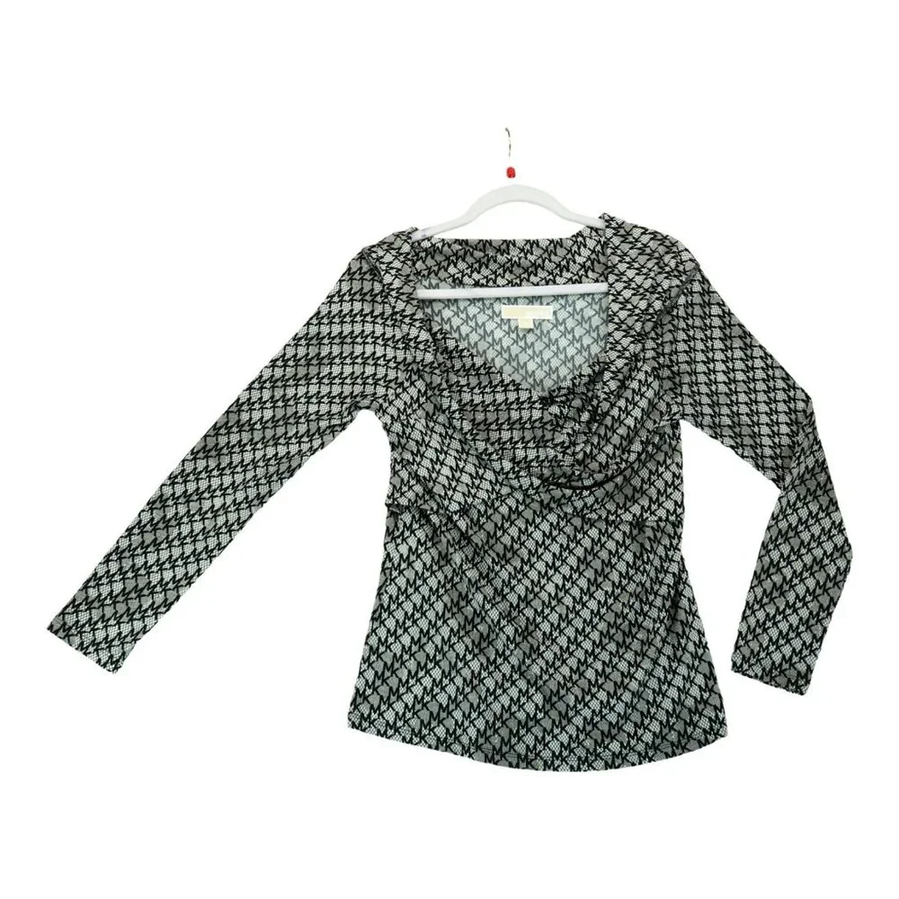 Michael Kors Logo Print Off-The-Shoulder Top Size Medium $78‎
